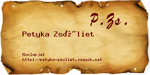 Petyka Zsüliet névjegykártya
